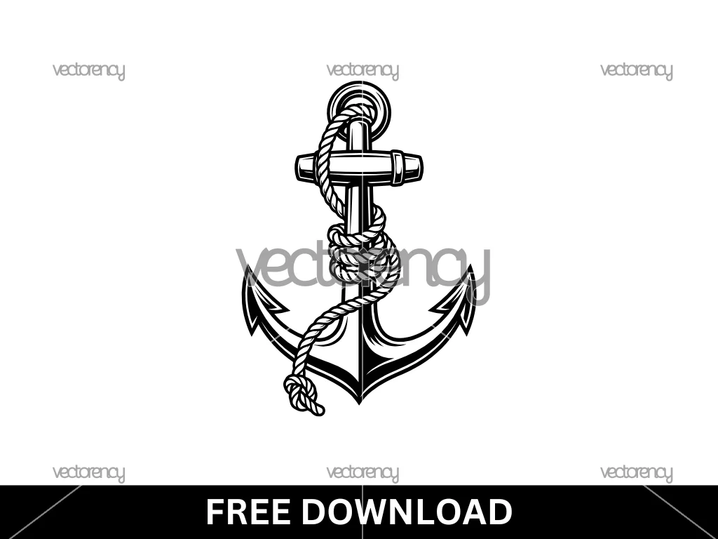 Anchor With Rope Vector