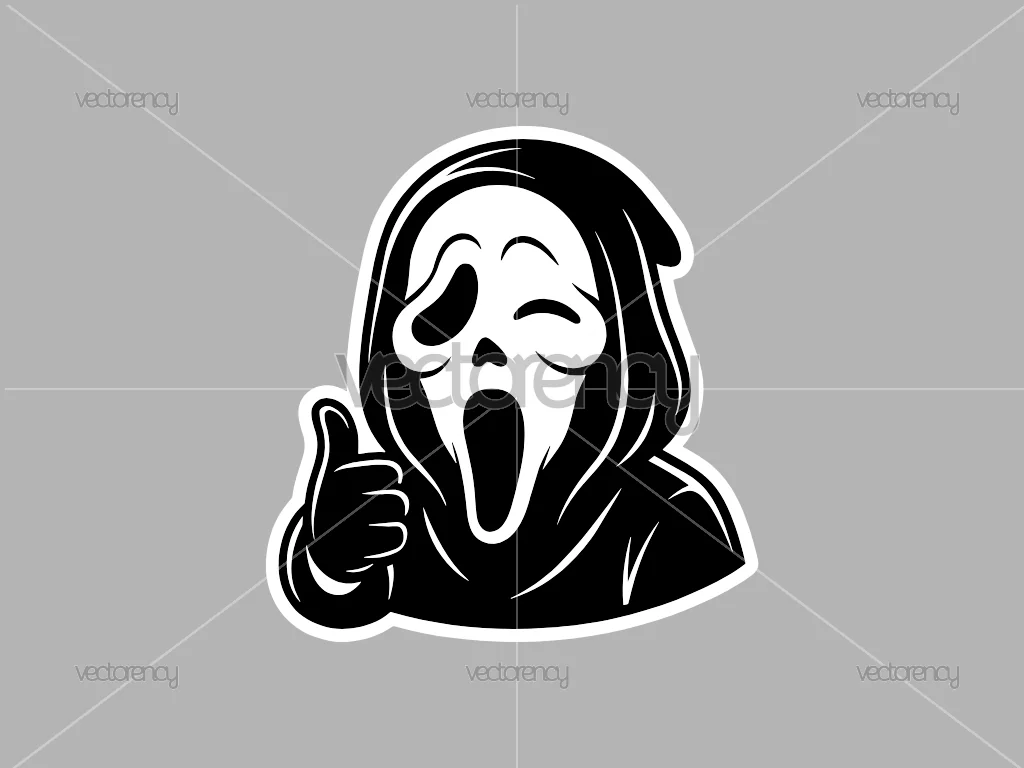 Cute Ghostface Thumb Up Gesture PNG SVG