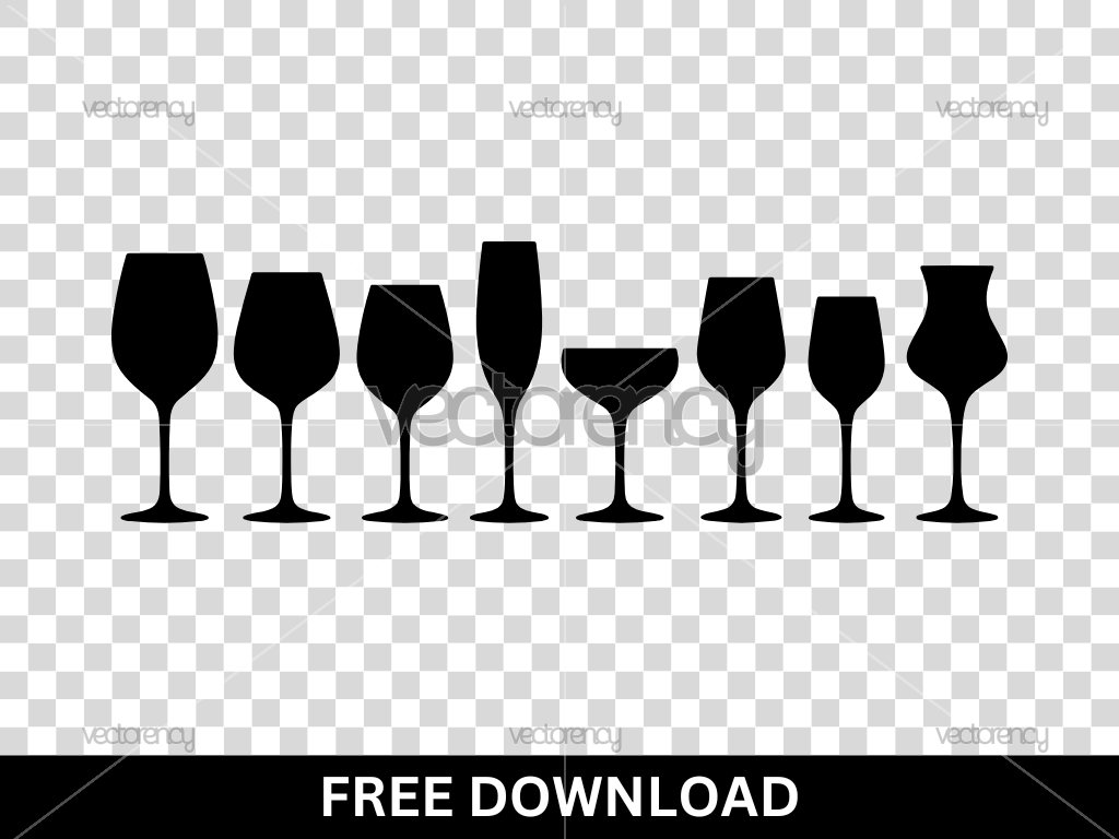 Free Wine Glass Silhouette Black SVG