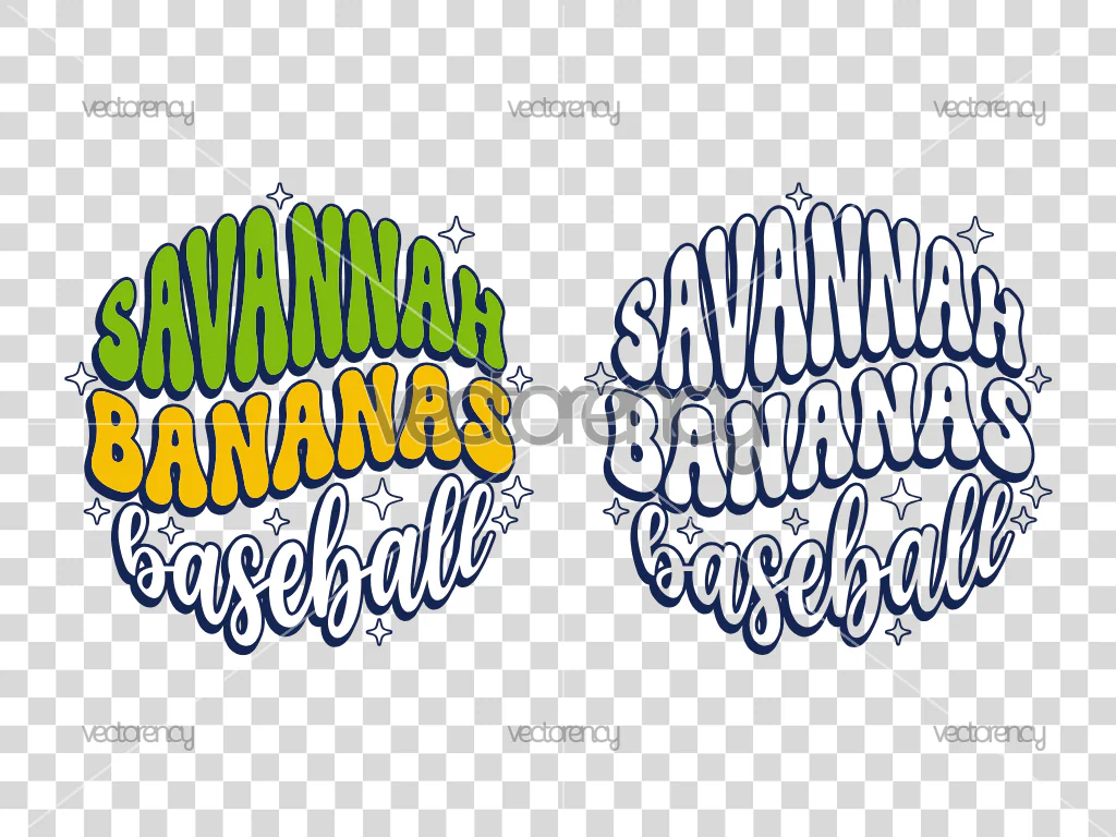 Savannah Bananas Baseball SVG and PNG Multicolor Design for T-Shirt, Sticker and More