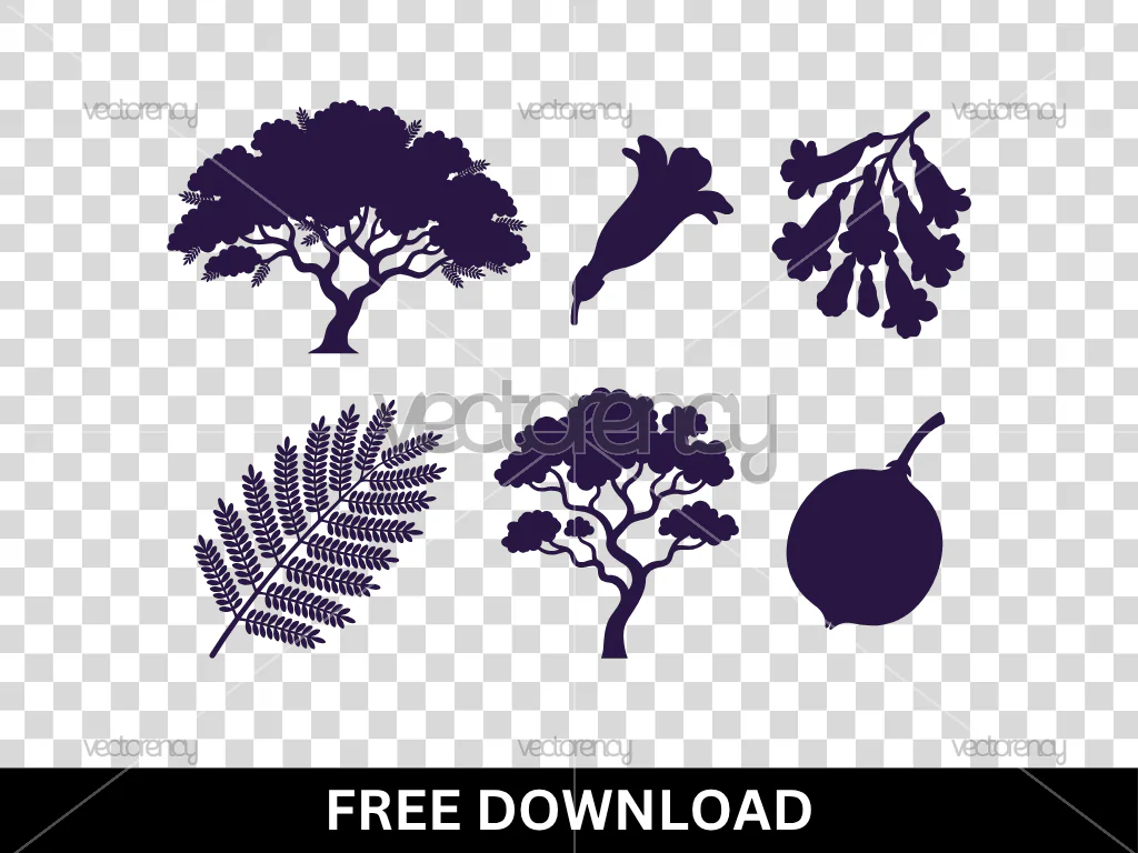 Jacaranda Trees SVG Free