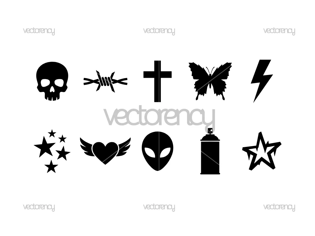 Minimalist Y2K Doodle Punk SVG For Cricut