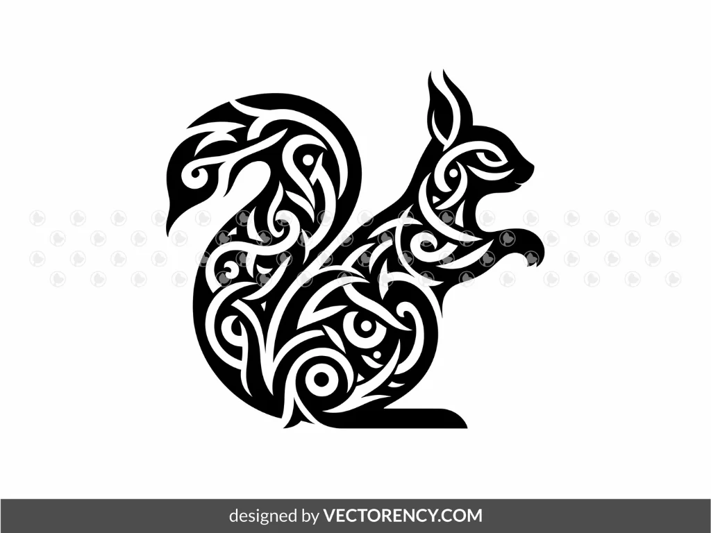 Squirrel Tattoo Vector