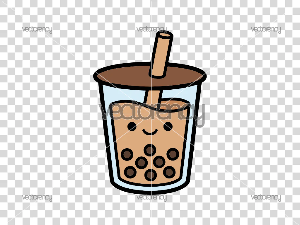 Kawaii Milk Tea Boba PNG SVG