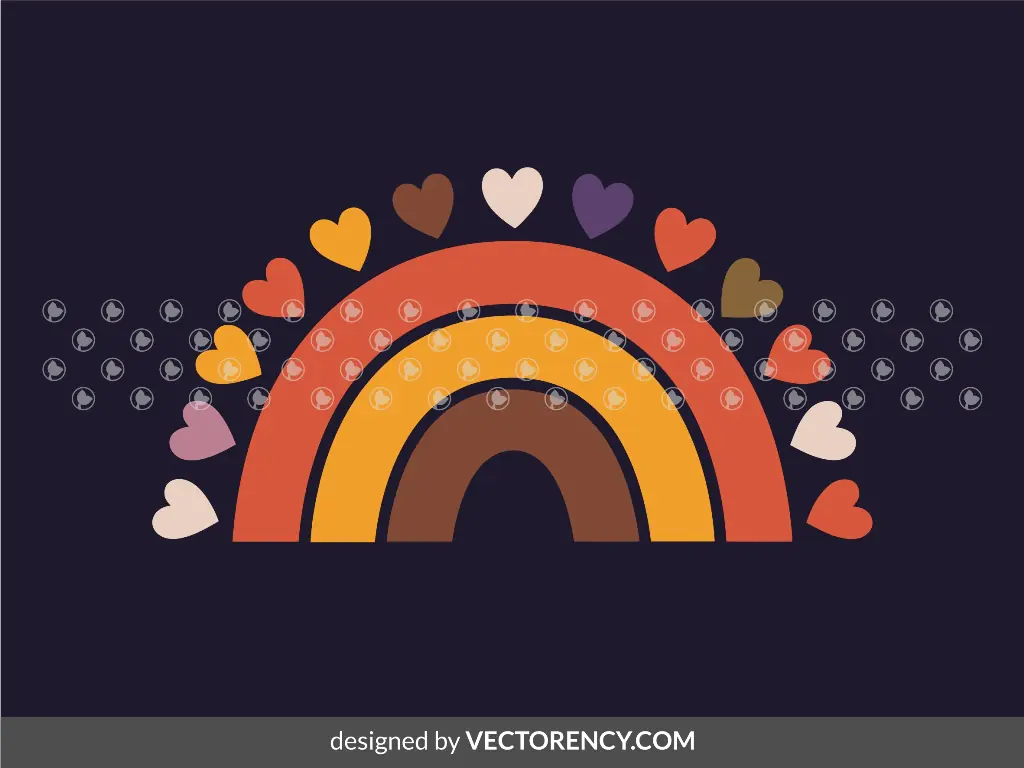 Rainbow Boho with Love Image SVG