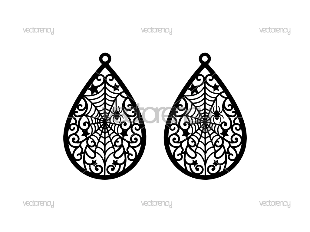 Spider Web Earring Cut File Cricut SVG DXF