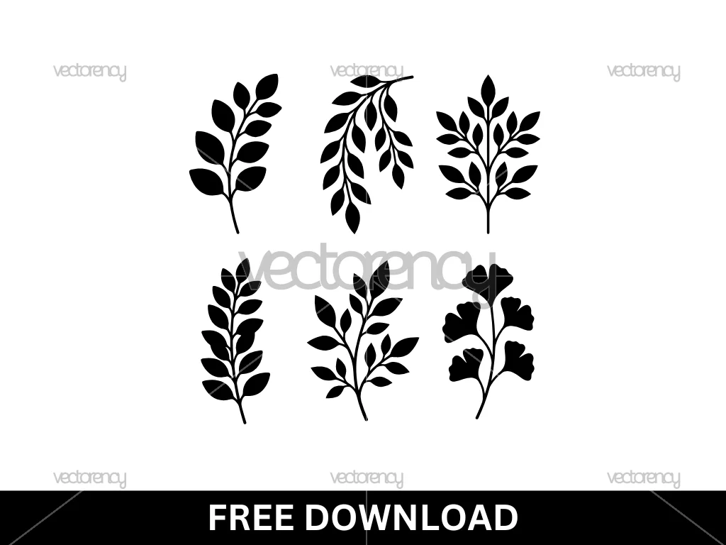 Free Leaves Branch Set Cut File