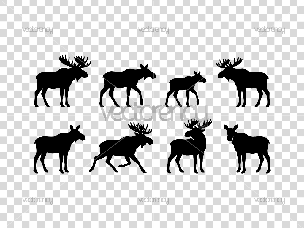Moose Silhouette Clipart Vector SVG