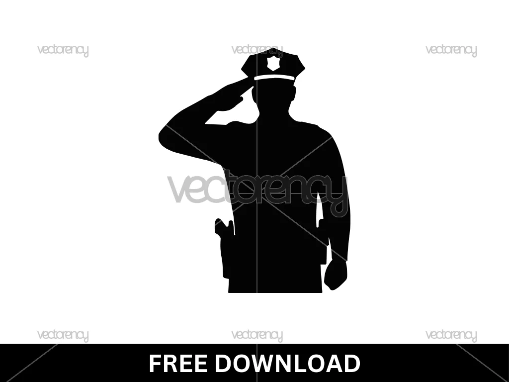 Police Officer Saluting SVG Cricut Free