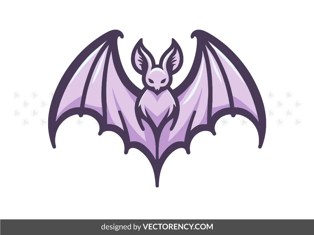 Bat Purple Pastel Goth Design Vector