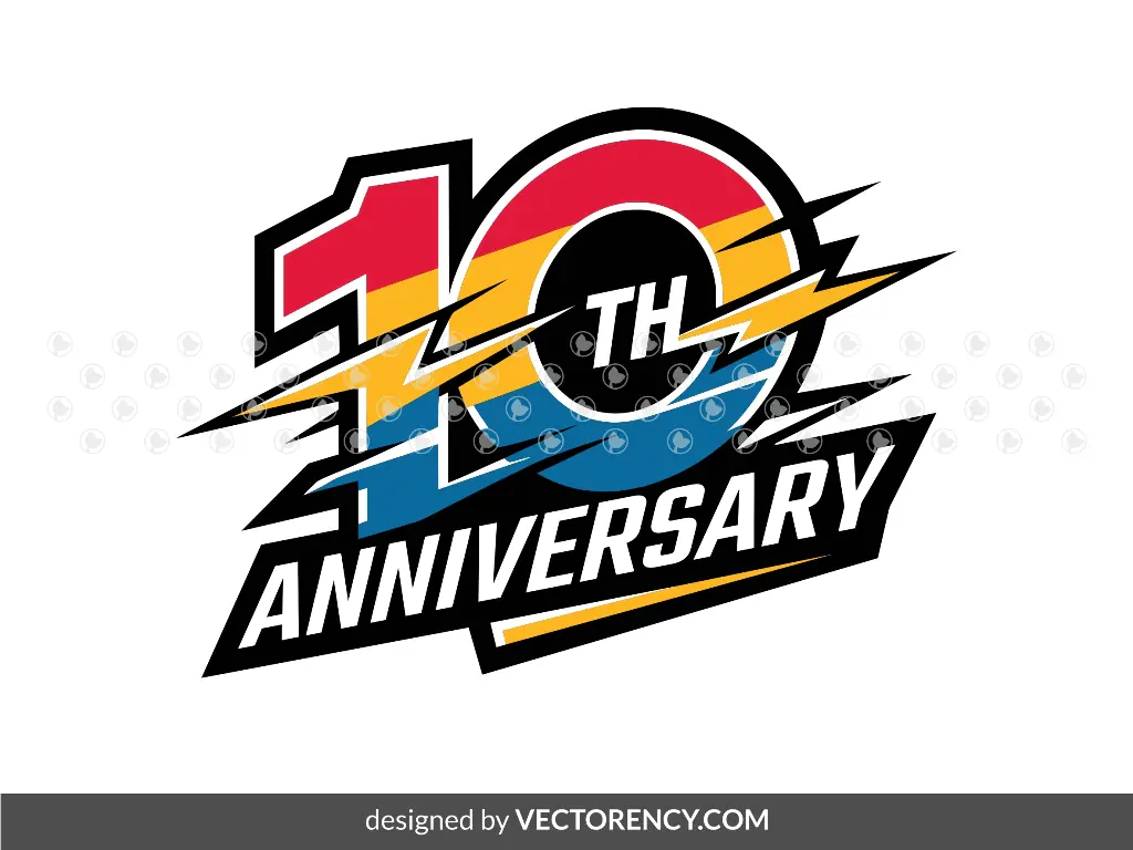 10th Anniversary Logo Image Vector PNG