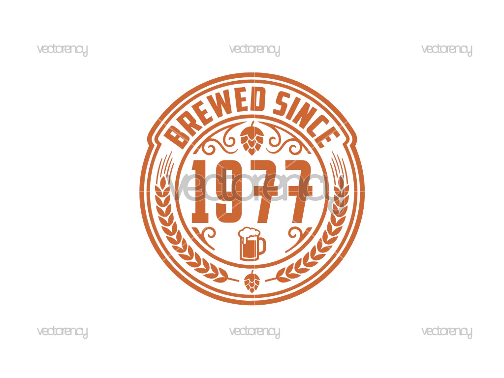 1977 Birthday Beer SVG PNG Clipart Image Download