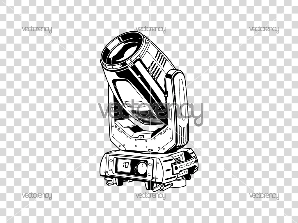Moving Beam Head Lighting Vector Black And White PNG EPS SVG