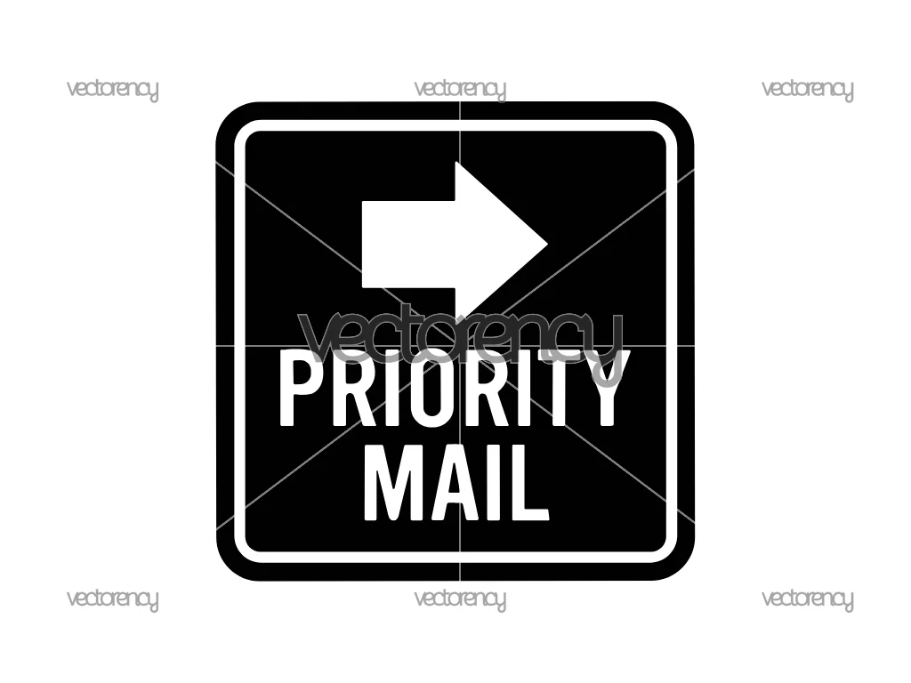 Priority Mail SVG Sign Clipart