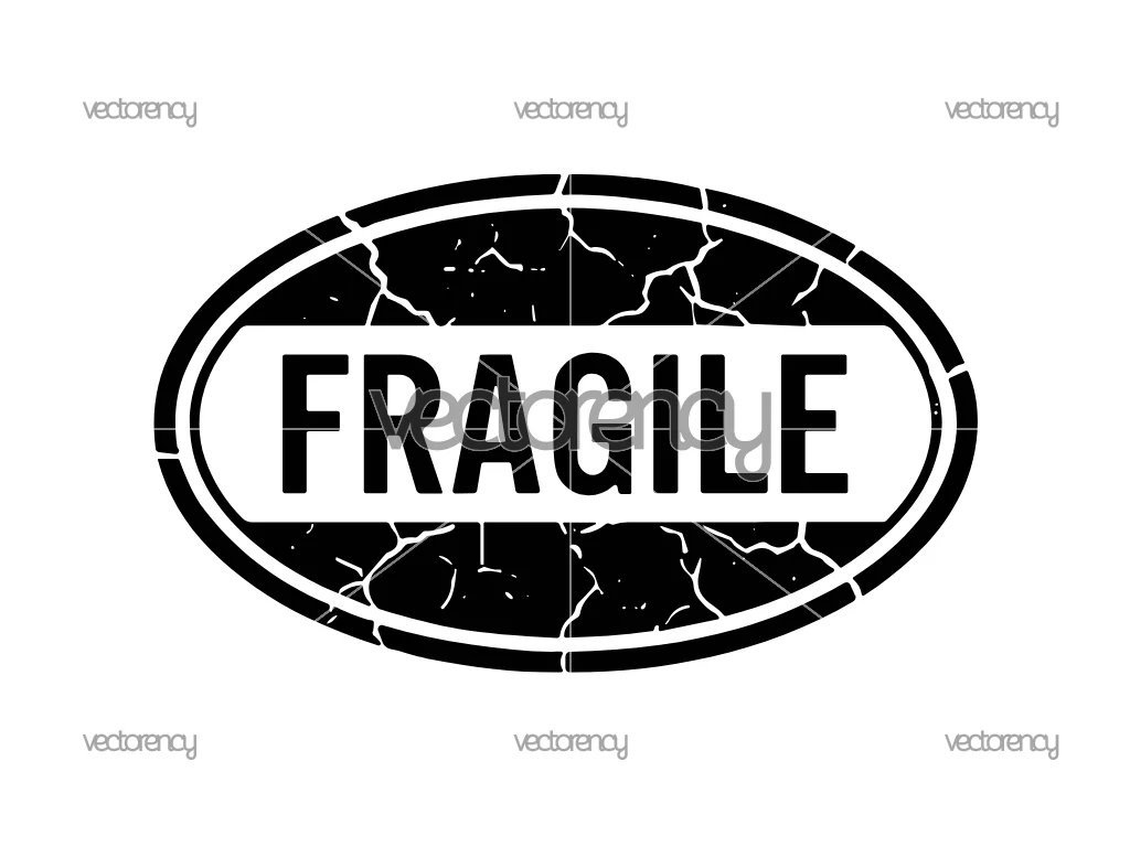 Fragile Vector Label Stamp SVG