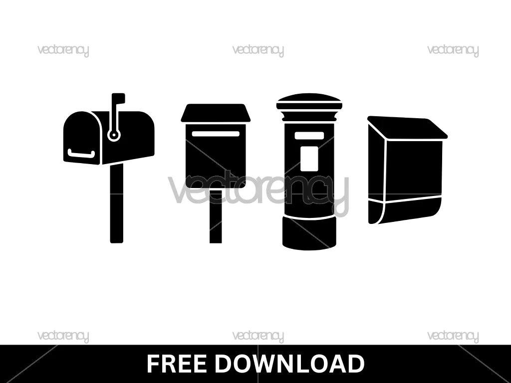 Mail Box Silhouette Icon SVG Free