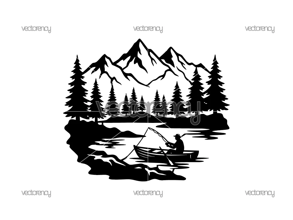 Fishing Stencil CNC Cut File DXF