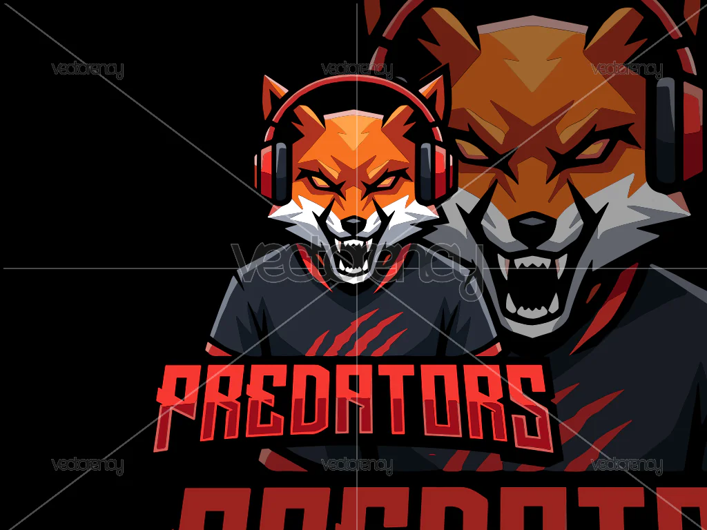 Wolf Predator Esport Mascot Logo Vector