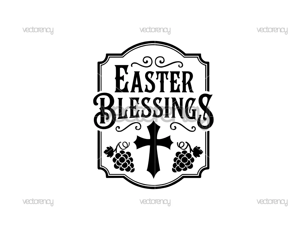 Vintage Christian Easter Signs Easter Blessing SVG
