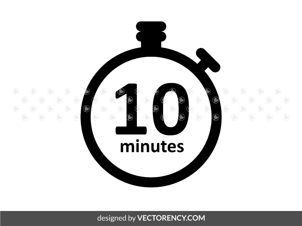 10 Minutes Time SVG Clipart Image