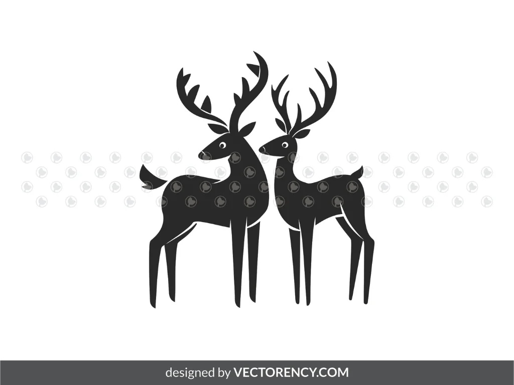 Buck and Doe SVG Clipart Picture Image