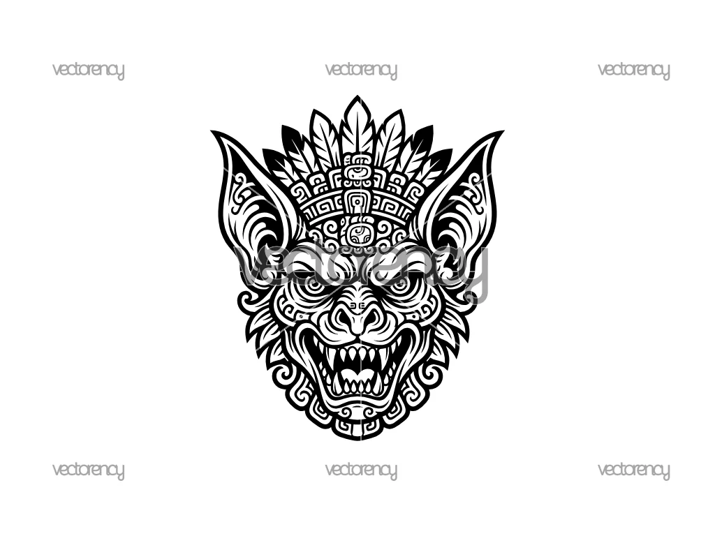 Camazotz Head Vector Art
