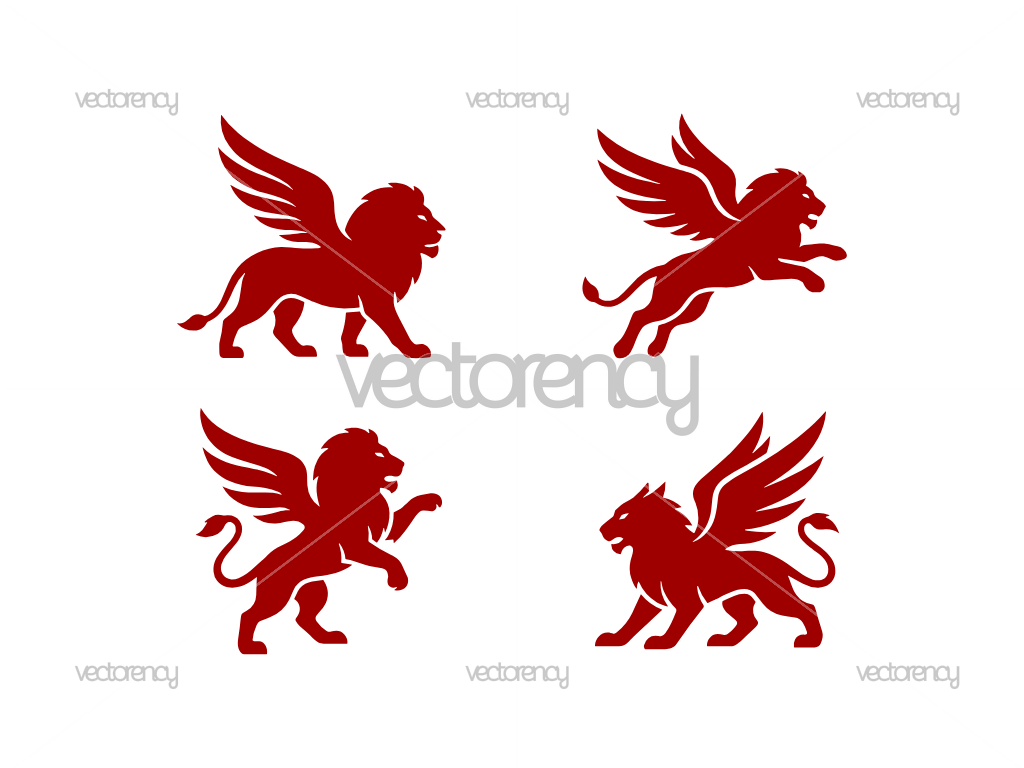 Winged Lion Vector SVG