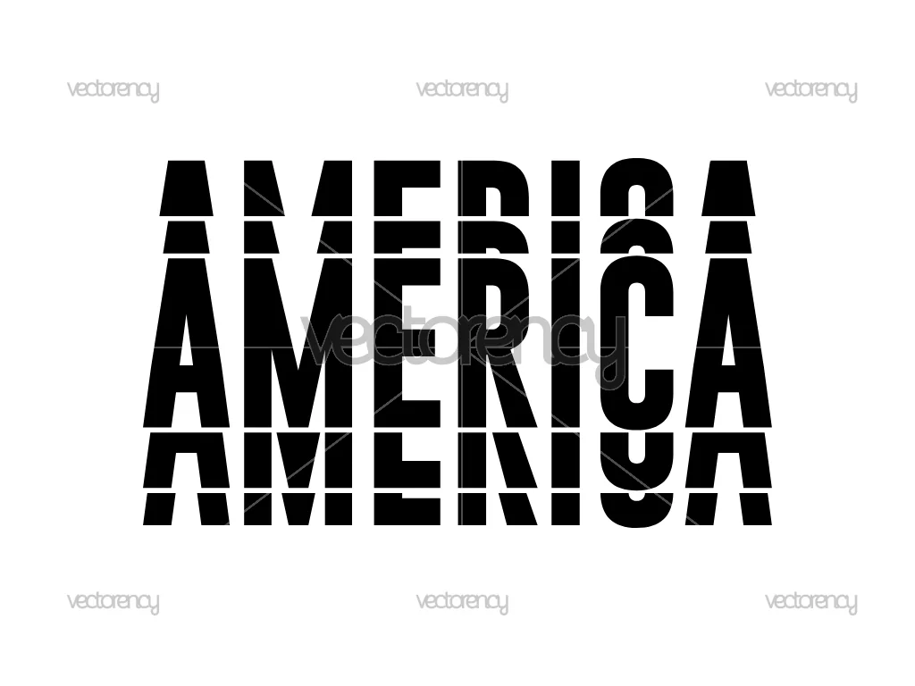 America Typography Mirror Vector