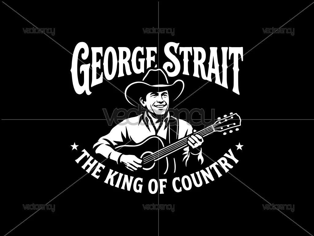 George Strait Shirt Design Vector PNG