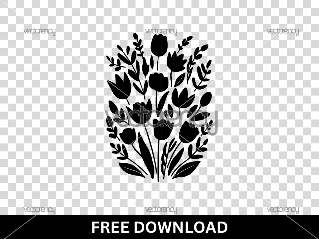 Tulips Branches SVG Free