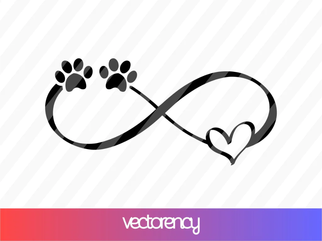 Infinity Sign Pet Paw SVG Cricut