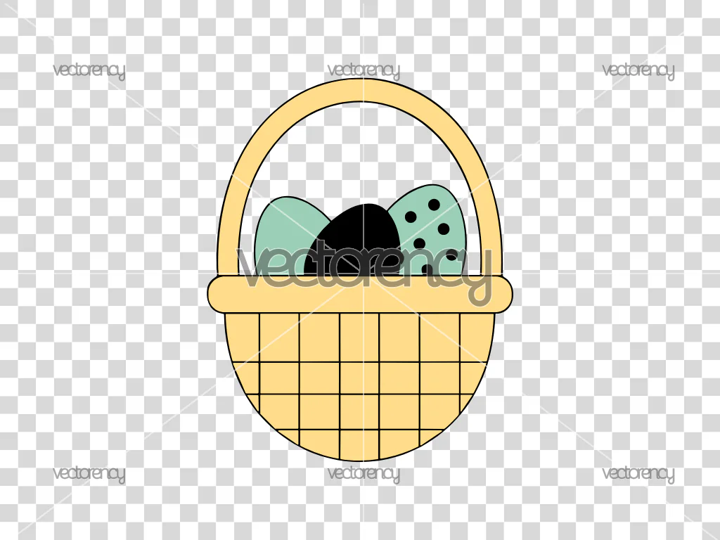 Easter Eggs Basket SVG Layered