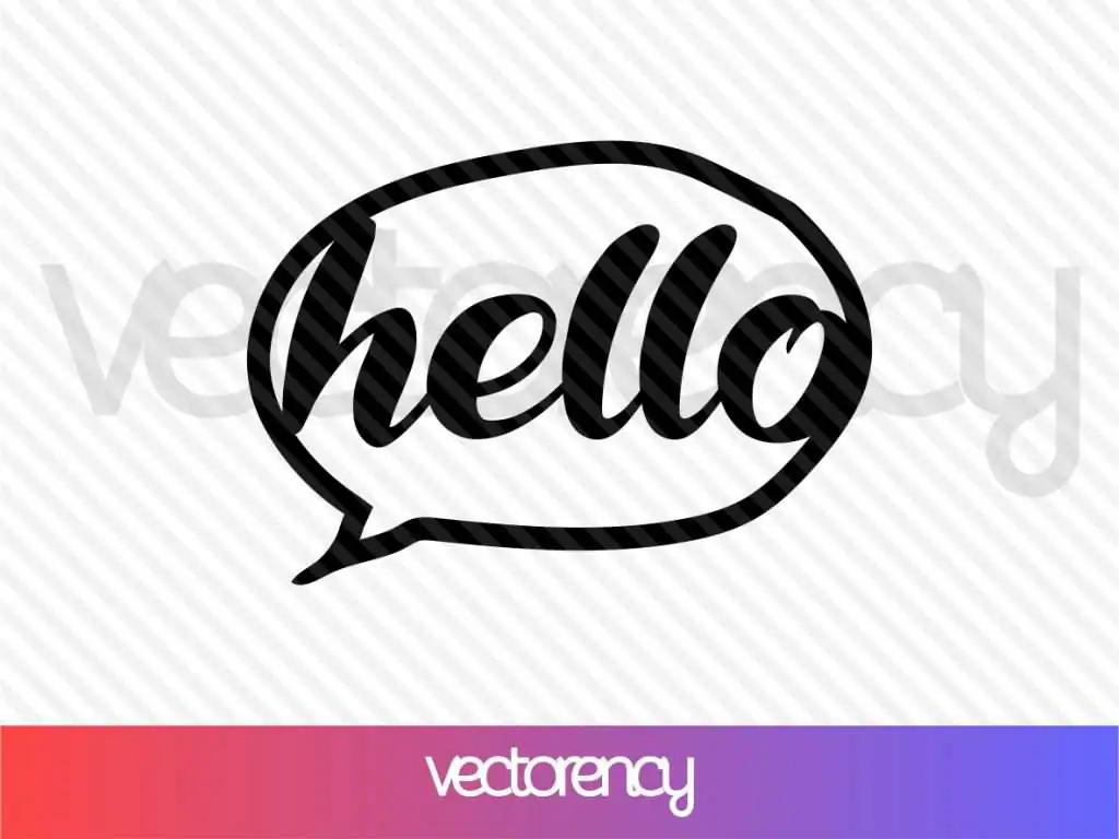 Hello Bubble Plaque Cut File