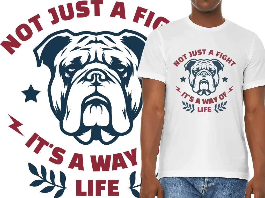 Bulldog T-shirt Design SVG, PNG, Vector