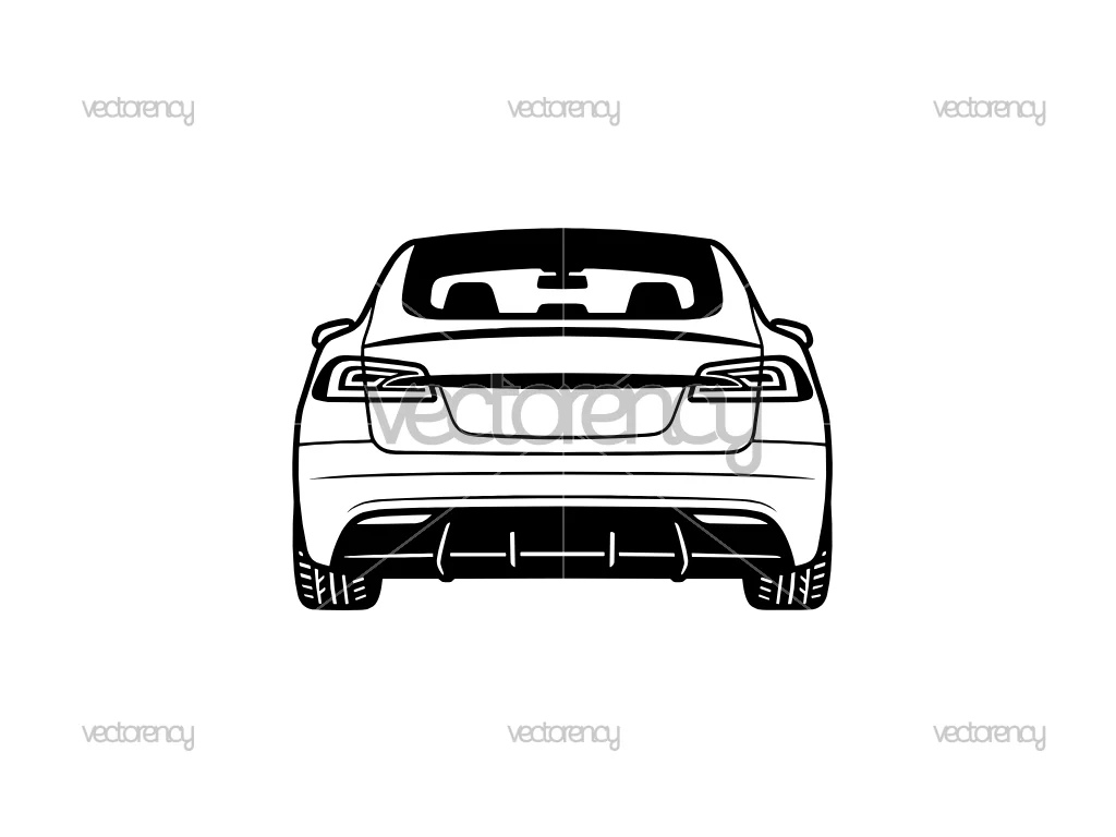 Tesla Car Model S Clipart Vector