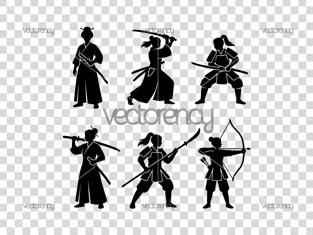 Female Samurai SVG Vector Stock Download