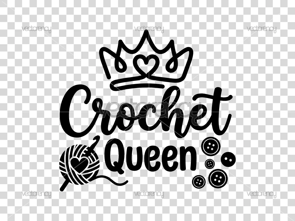 Crochet Queen SVG Cricut PNG HD Image