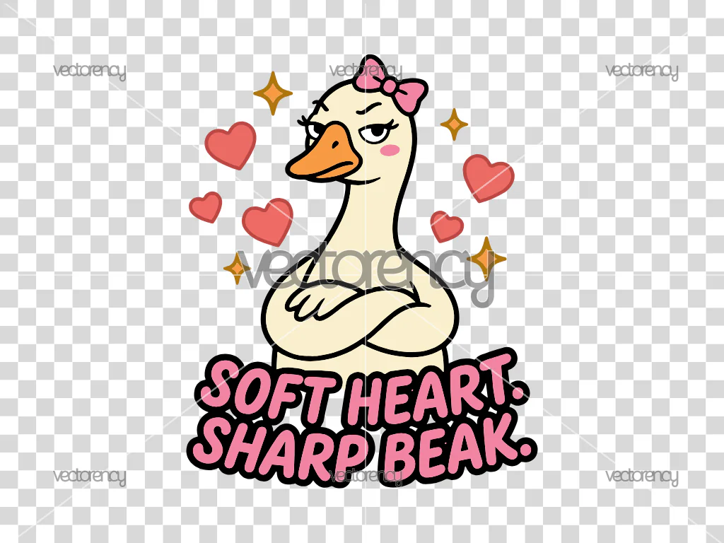 Valentine’s Day Goose Sticker Soft Heart. Sharp Beak.