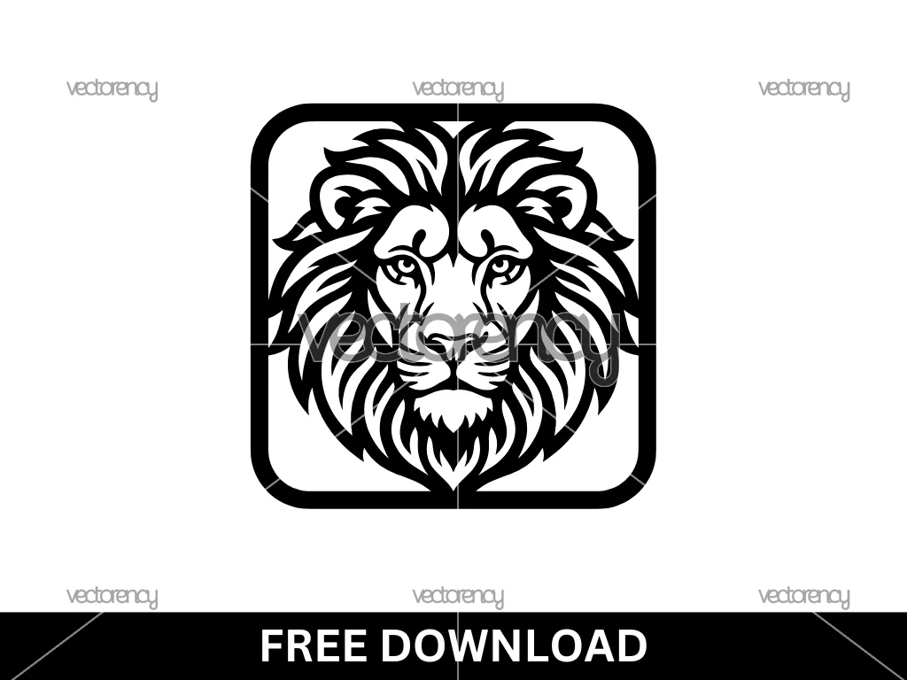 CNC Lion Head Stencil Cut File DXF SVG