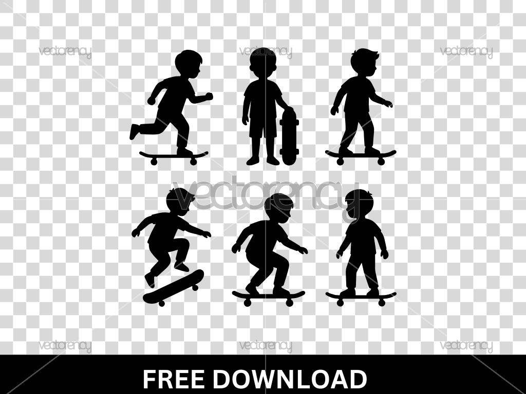 Free Kids Skateboard SVG
