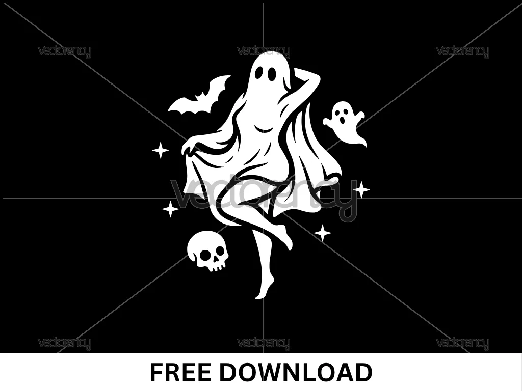 Beautiful Ghost Halloween Free SVG