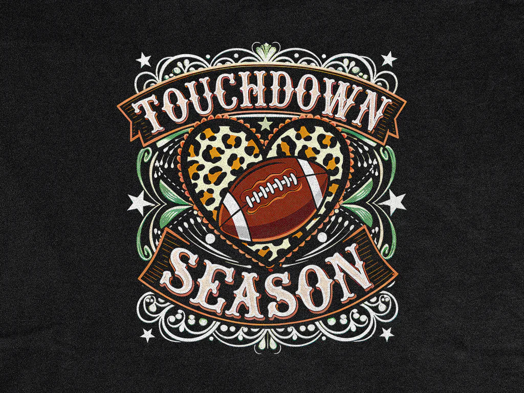 Touch Down Season Baseball PNG Raster DTF DTG