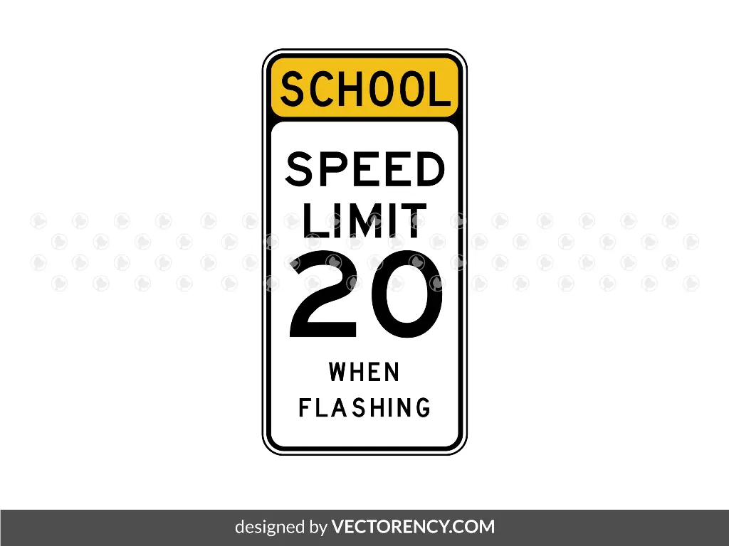 School Traffic Sign Speed Limit PNG Vector