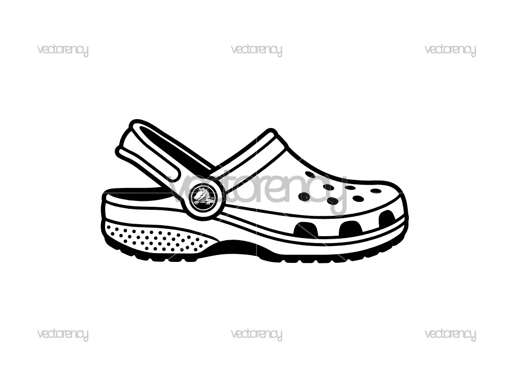 Crocs Classic Vector Art Premium Illustration