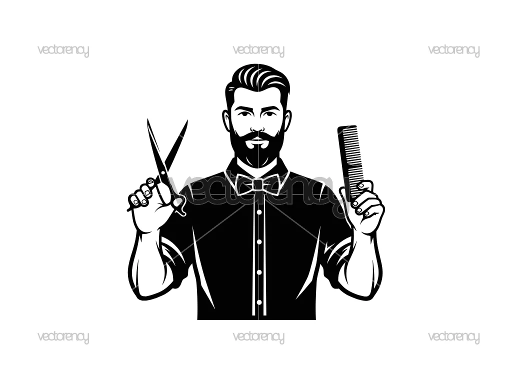 Barber Vector Illustration SVG Download
