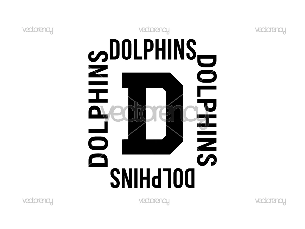 Dolphins Text Typography SVG