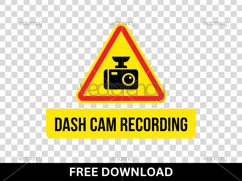 Dash Cam Recording Sign Vector SVG PNG Ready to Print Free