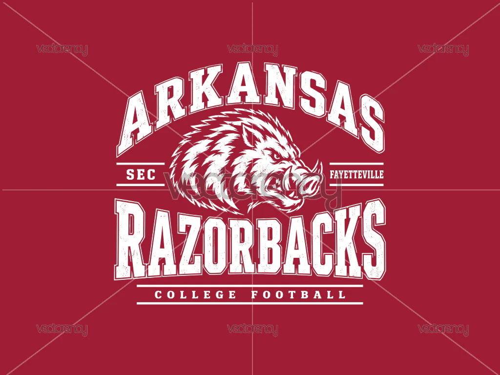 Arkansas Razorbacks Retro Design Premium Vector PNG