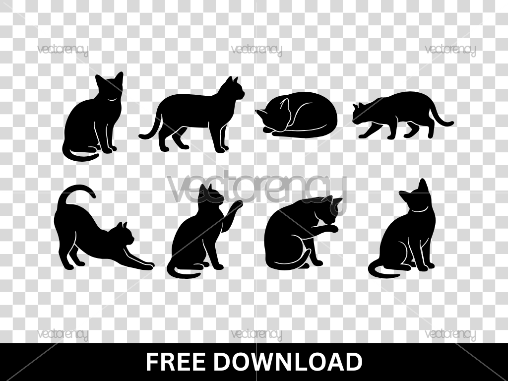 Burmese Cat Silhouette Free Download