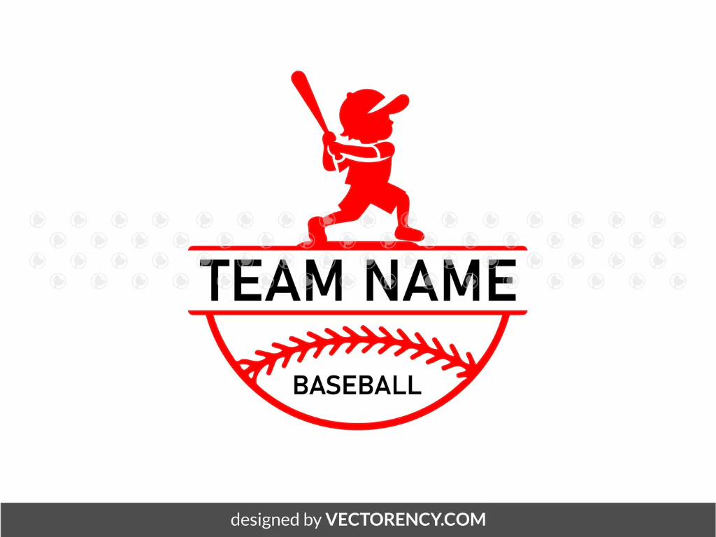 Kids Baseball Team Name Template Logo